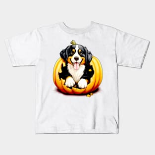 Bernese Mountain Dog inside Pumpkin #2 Kids T-Shirt